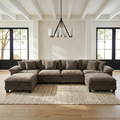 Oversized U-Shaped Modular Sectional Sofa with Double Ottomans