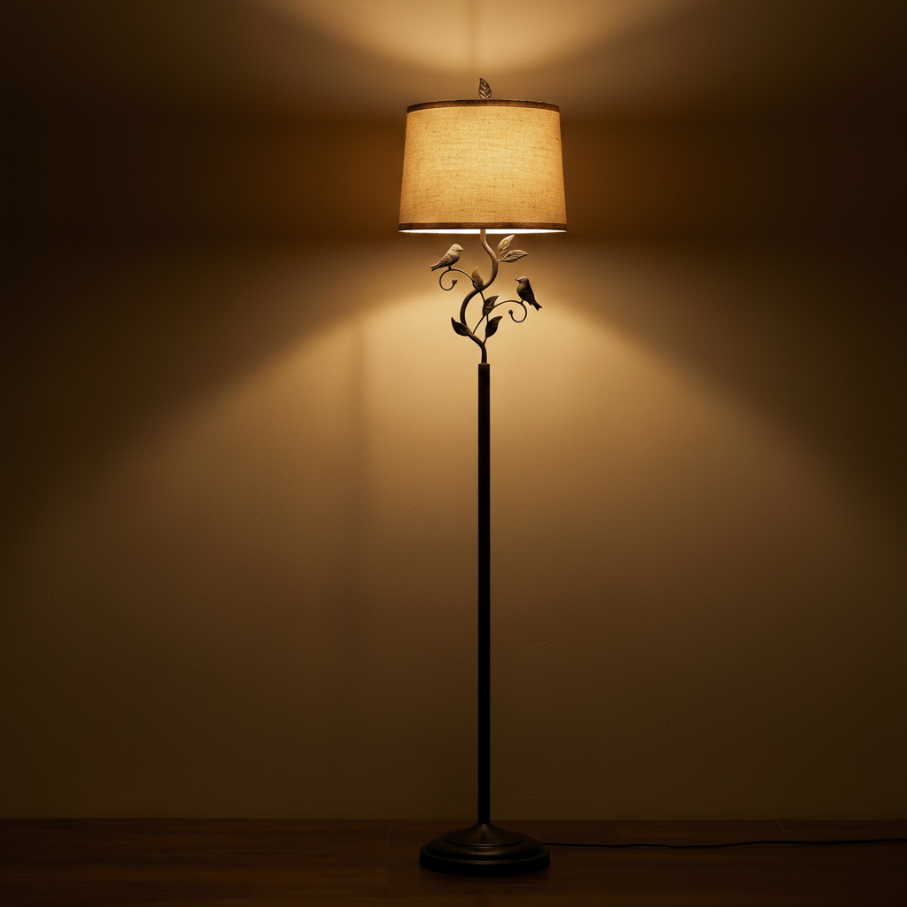 Bird & Vine Rustic Floor Lamp
